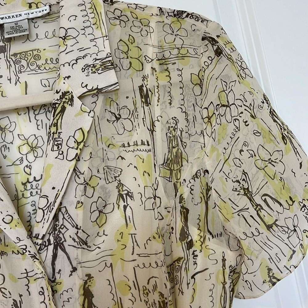 Vintage 90s Y2K David Warren 100% Silk Shirt Dress Parisian Old Money Midi - Picture 17 of 17